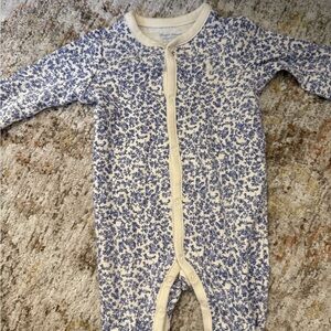 Ralph Lauren Floral Blue and Cream Bodysuit